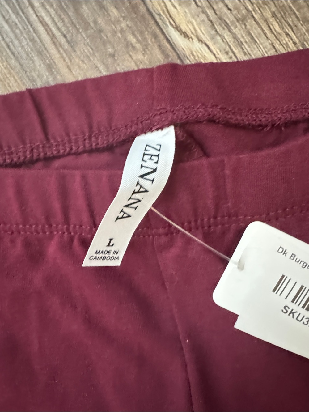 Zenana Outfitters Burgundy Kids Leggings - Picture 2 of 3